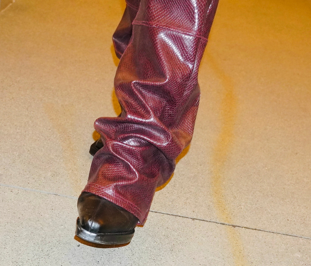 Maroon Leather Pants