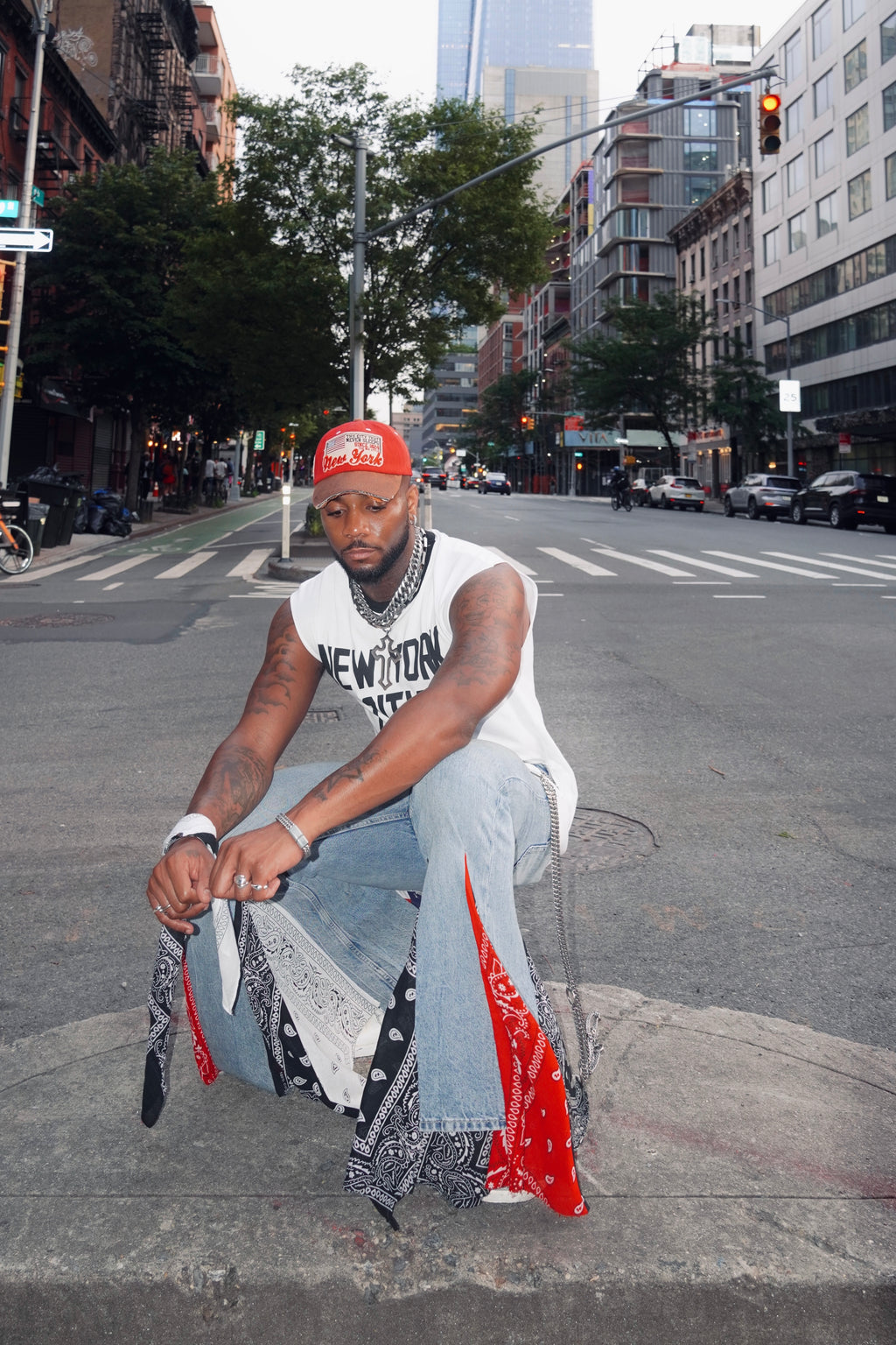 Bandanna Flared Denims