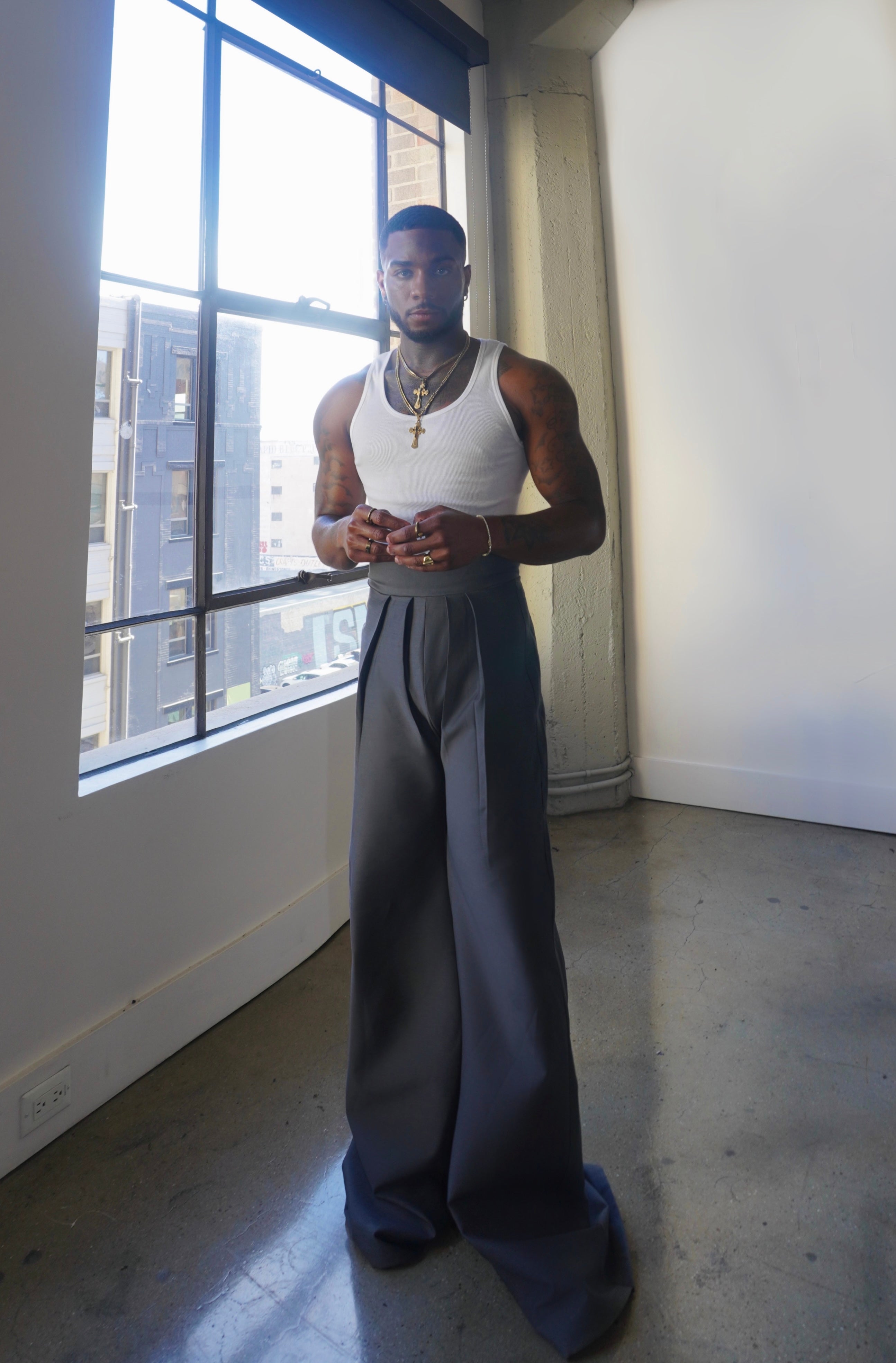 Charcoal High Waist Pants