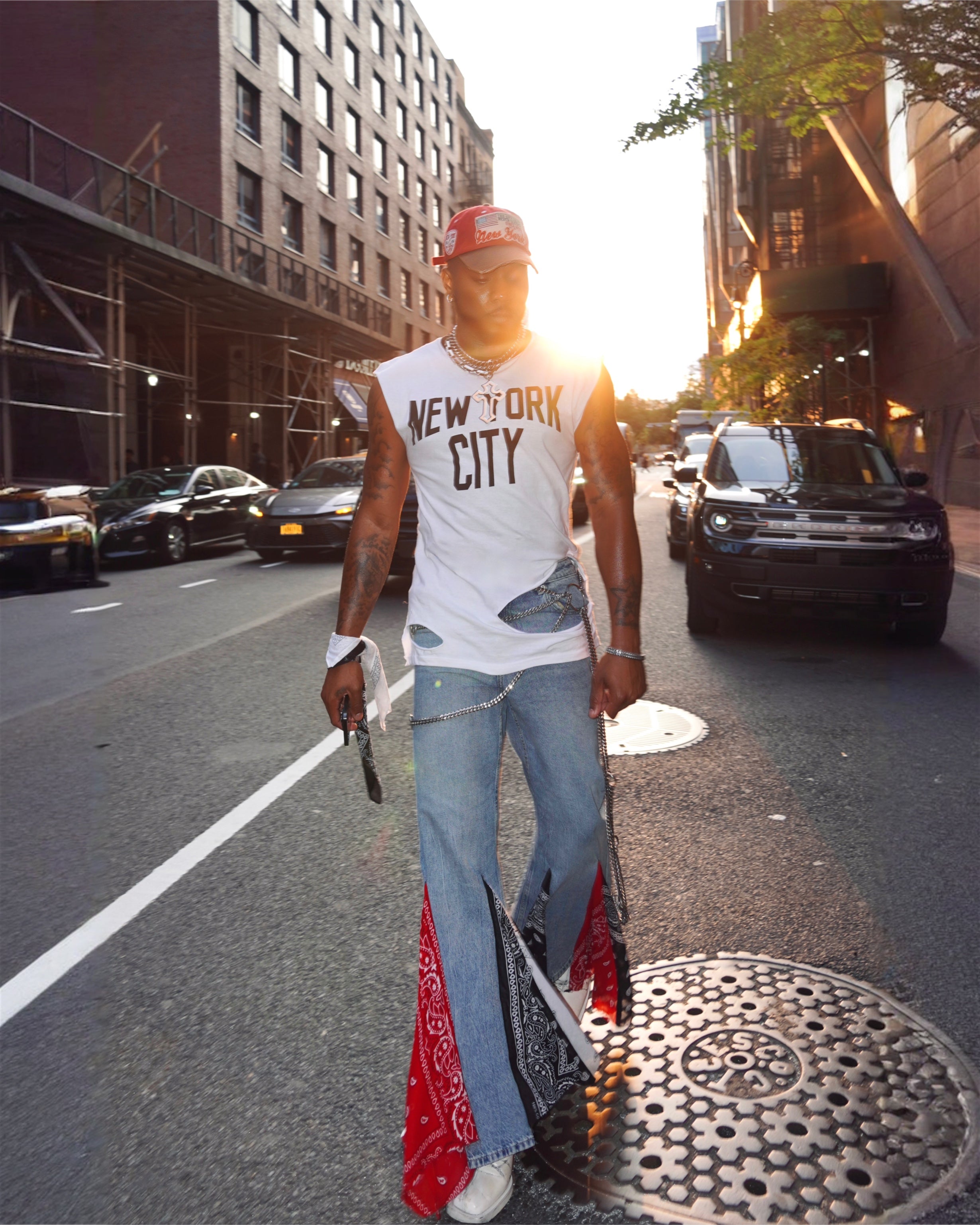 Bandanna Flared Denims