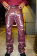 Maroon Leather Pants